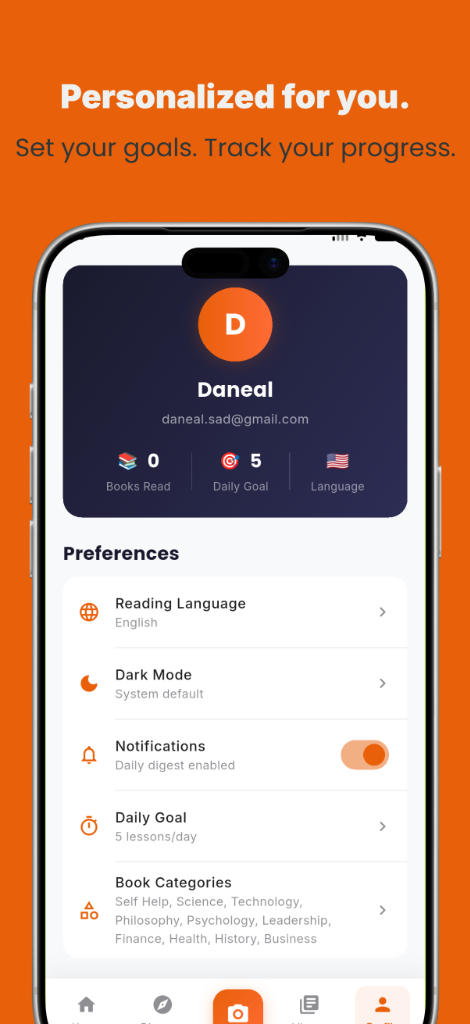 Booklify Profile & Preferences